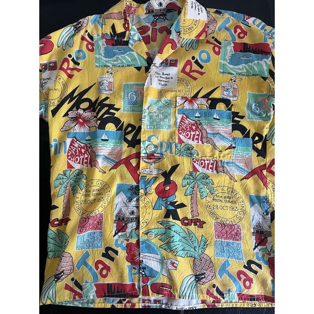 Vtg Travel Vacation Shirt Montecarlo Palm Springs Rio Di Janeiro Paris Graphics